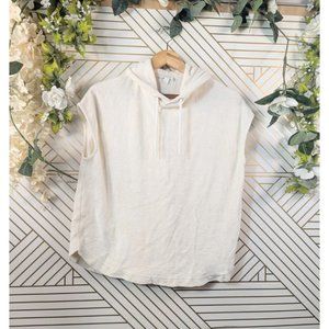 COS Women's Terrycloth Sleeveless Hoodie Off White Cream Cotton Size XS
